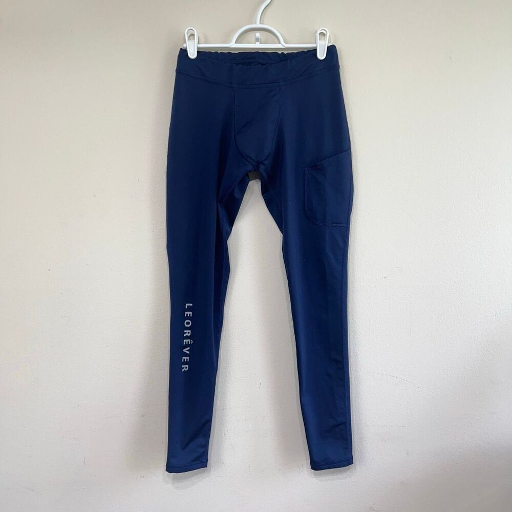 Leorever Blue Compressiono Tights Men XS